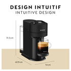 Nespresso - Machine à Café et Espresso Vertuo Next par De'Longhi - Noir Mat-Grande commodité et flexibilité : Utilisation simple à l'aide d'un seul bouton, éjection automatique des capsules de café.