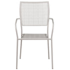 Chaise de patio avec accoudoirs et dossier carré, intérieur/extérieur, gris pâle (CO-2-SIL-GG)-Chaise de jardin empilable