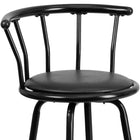 Flash Furniture – Tabouret de bar en vinyle avec dossier couronne, 30 po, noir-Siège pivotant de 16 po