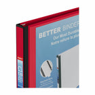 Staples - Reliure Better Binder, 1/2 po, rouge-Les anneaux en D se ferment solidement, permettant aux pages de se tourner facilement