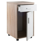 Winsome - Classeur de rangement mobile 18220 Kenner, 1 tiroir, fini bois vieilli/blanc-Dimensions totales (po) : 15,75 lar. x 18,3 prof. x 29,25 haut.