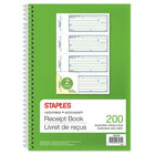 Staples Livret de reçus bilingue, SDC71SE, duplicatas, autocopiants, reli-10 7/8 x 6 3/4 po