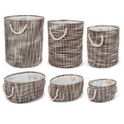 Paniers de rangement ronds, brun 66405DF-4