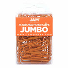 JAM PAPER - Trombone Geant Colore 2", Orange, 2 Paquets de 75-Couleur orange
