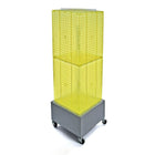 Azar Displays – Présentoir de sol à panneaux perforés emboîtables sur 4 côtés à roulettes, 40 x 14 x 14 po, jaune (701415-YEL)-Surmontoir pour affiche inclus