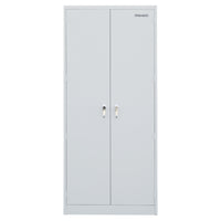 Storemax - Grande Armoire De Rangement De Calibre Lourd (Gris)-Grande armoire de rangement avec amplement d'espace de rangement et 32" de largeur pour ranger des objets volumineux ; Construit en acier épais avec quatre (4) étagères réglables pour plus de rigidité et 8 charnières à feuilles ; Les niveleurs intégrés compensent les sols inégaux ou déformés