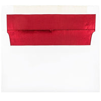 JAM Paper Enveloppes A9 doublées, blanc/rouge, 250/paquet-Enveloppes en papier blanc à revers rouge