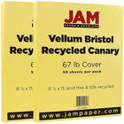 JAM Paper Papier cartonné bristol, fini vélin, 8 1/2 x 11 po, canari, paquet de 100-Canari