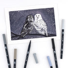 Tombow - Stylos à double pointe, couleurs échelle de gris, paq./10-La pointe pinceau est conçue pour créer des traits fins, moyens ou épais