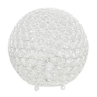 Lampe de table Elegant Designs à paillettes boule de cristal de 10 pouces, blanche-Lampe de table