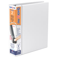 Reliure de présentation robustes QuickFit PRO de 1 po à verrouillage sans interstice Pin-Lock – 2 po – Format lettre – Blanc-Reliure personnalisable à superposition, blanche, contient 500 feuilles de papier, pour papier de format 8.5  pox11