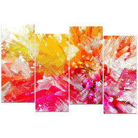 Designart – Art imprimé sur toile, fleurs aux couleurs vibrantes, 4 panneaux (PT3422-2-271)-Impression