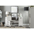 South Shore - Table de couture Artwork avec rangement, blanc pur (10544)-SURFACE DE QUALITÉ: non seulement la grande surface de cette table vous laisse beaucoup d’espace pour travailler, mais elle est aussi recouverte d’un fini qui est résistant aux égratignures et à l’eau.