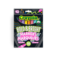 Crayola - Marqueurs à trait large Bold & Bright - Paquet de 10 -Marqueurs Crayola : Comprend 10 marqueurs à trait large Crayola aux couleurs vives
