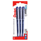 Pentel - Roller encre gel EnerGel - 0,7 mm - bleu - paquet de 3-Conçu pour incorporer les meilleures qualités d’encre liquide