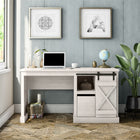 Ameriwood Home - Bureau d'ordinateur à piédestal simple Knox County Blanc - 131,8cm L x 76,2cm H x 60,9cm P - Rustique-Garantie limitée d'un an du fabricant
