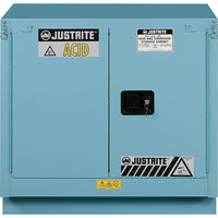 JustriteMD – Armoire de rangement Sure-GripMD acides et matières corrosives, 2 portes à fermeture auto : (44 x 43 x 18 (po))-Étagères et fond doublés de plateaux amovibles en polyéthylène pour faciliter le nettoyage