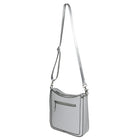 Nicci - Sac à bandoulière zippé de taille moyenne avec sangle web - Gris-Poche frontale zippée