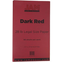 JAM Paper - Papier mat de format légal, 8,5 x 14 po, 28 lb, rouge foncé, 50/paquet (64429520)-Couleur : Rouge foncé