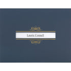 St. James – Porte-certificats Regent avec fenêtre, lin, bleu marine, paq./5-Superbes gravures en feuille d'or