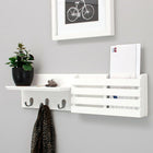 Sydney – Étagère murale et porte-courrier, 24 larg. X 4,25 prof. X 6 haut. (po), 3 crochets en métal, blanc (FN00377-5INT)-Trois crochets pour une suspension facile: des crochets en métal galvanisé robustes vous permettent d'accrocher vos clés, cordons, sacs, foulards, sac à main, parapluies, chapeaux et autres articles essentiels. pas de difficulté pour trouver vos essentiels, ils sont faciles à atteindre lorsque vous sortez de la porte
