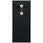 JAM Paper Enveloppes commerciales nº 10 avec fermeture à bouton et ficelle, 4 1/8 x 9 1/2 po, lin noir, 50/paquet-Enveloppes lin noir