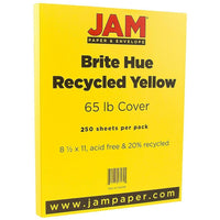 JAM Paper Papier couverture cartonné recyclé Brite Hue lisse, 8 1/2 x 11 po, jaune, 250 feuilles/rame-Jaune
