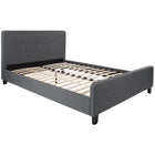 Flash Furniture - Grand lit plateforme tapissier capitonné Tribeca - tissu gris foncé-Tête de lit à panneau