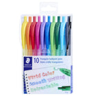 Staedtler - Stylo à bille triangulaire rétractable - Couleurs assorties - Paquet de 10  -Stylo à bille rétractable