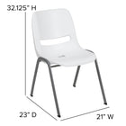 Flash Furniture - Chaise coquille ergonomique et empilable de la série HERCULES, couleur blanc avec cadre gris-Conception pour un usage commercial