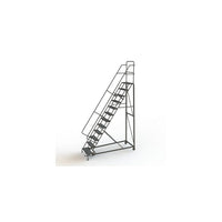 Tri-Arc Manufacturing – Escabeau roulant très robuste, hauteur : 120 po, marche dentelée, profondeur : 90 po (KDHD112242)-Nombre de marches : 12