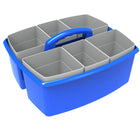 Storex grand caddy avec godets de rangement - bleu - paquet de 2-Comprend 6 tasses de tri pour chaque caddie
