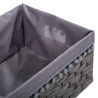 CTG – Paniers de rangement tressés, doublure pompom, gris-Design tressé avec doublure en pompom de couleur contrastée pour ajouter un peu de dimension