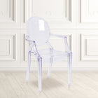 Flash Furniture – Chaise Ghost avec accoudoirs, fini cristal transparent, 4/ensemble -Durable et robuste