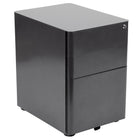 Flash Furniture Classeur à verrouillage Mobile à 3 tiroirs avec tiroir suspendu-Noir (HZCHPL01BK)-Tiroirs à surface lisse avec poignées latérales