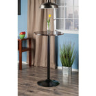 Winsome – Table de bistro à hauteur de bar de la collection Cora, plateau à l’apparence de marbre, base noire-Assemblage nécessaire