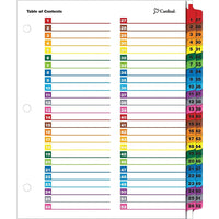 Cardinal – Intercalaires de table des matières imprimables OneStep, 52 onglets, paq./1, multicolore-Solution facile et rapide pour créer des onglets d'index personnalisés