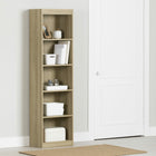 South Shore - Axess - Bibliothèque étroite 5 tablettes - Frêne naturel-Idéale pour petite pièce : la configuration étroite de cette bibliothèque lui permet d’être placée dans des espaces restreints. Elle vous offre du rangement supplémentaire sans occuper beaucoup de place sur votre plancher.