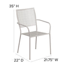 Chaise de patio avec accoudoirs et dossier carré, intérieur/extérieur, gris pâle (CO-2-SIL-GG)-8