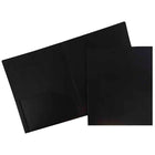 JAM Paper Chemise de présentation 2 pochettes, plastique robuste, 9 x 12 po, noir, 12/paq.-Noir