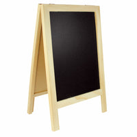 Eddie's - Grand tableau noir de comptoir - 9" H x 6-1/2 L - Noir et bois naturel - Paquet de 4-Tableau noir