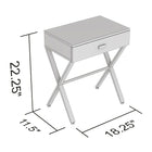 Safdie & Co. 18L Table D'Appoint - Métal Noir - Bois Récupéré 1 Tirroir-Facile à assembler.