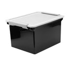 Staples - Classeur de format lettre/légal avec poignées blocables, 35 l, noir-Bac d'entreposage léger pour en faciliter le déplacement