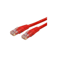 StarTech  Câble de raccordement moulé C6PATCH3RD, catégorie 6, 3 pi, rouge-Connecteur mâle RJ-45 aux deux extrémités pour une connectivité réseau fiable