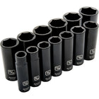 Dynamic Tools – Ensemble de 13 douilles à choc SAE à 6 pans, prise de 1/2 po, profondes, 1/2 po à 1 1/4 po-Comprend : 1/2 po, 9/16 po, 5/8 po, 11/16 po, 3/4 po, 13/16 po, 7/8 po, 15/16 po, 1 po, 1 1/16 po, 1 1/8 po, 1 3/16 po, 1 1/4 po
