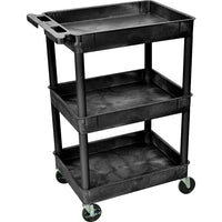 LuxorMD – Chariot à 3 tablettes de style bac de série STC, noir-Noir