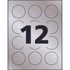 Avery − Étiquettes rondes gaufrées argent pour imprimante à jet d’encre − permanentes − 2 po de diamètre − paquet de 96 (22824)-Faciles à décoler avec Pop-Up Edge pour décoller rapidement