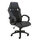 TygerClaw - Fauteuil de luxe de style jeu, dossier élevé, noir-Soutien lombaire intégré