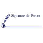 Trodat - Printy ''Signature Du Parent'' Self-Inking Stock Stamp - Français - Encre Bleue-Minimum de 65 % de plastique recyclé post-consommation