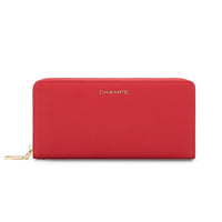 Champs - Portefeuille zippé RFID - Rouge-Faux cuir, rouge